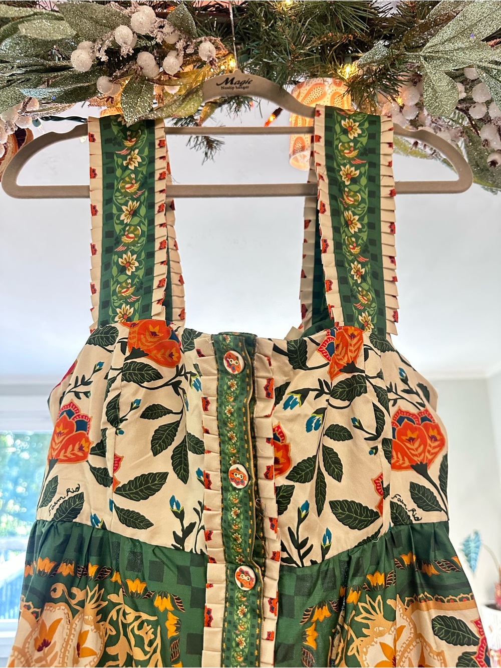 NWT - FARM Rio Garden Tapestry Sand Maxi Sundress - Size L - Picture 2 of 5